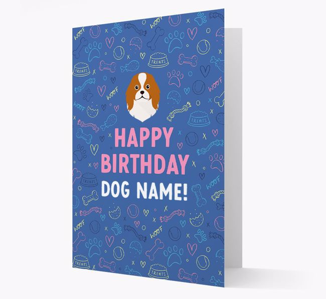 Happy Birthday Treats Pattern: Personalised {breedFullName} Card